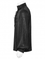 Black Gothic Dark Rose Patterned Loose Shirt for Men