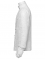 White Vintage Gothic Embroidered Chiffon Shirt for Men