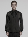 Black Vintage Gothic Fitted Shirt for Men