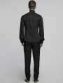 Black Vintage Gothic Fitted Shirt for Men