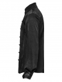 Black Vintage Gothic Fitted Shirt for Men