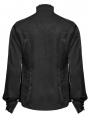 Black Vintage Gothic Fitted Shirt for Men