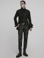 Black Retro Gothic Gorgeous Men's Double-Breasted Lapel Tailcoat