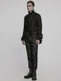 Black Retro Gothic Gorgeous Men's Double-Breasted Lapel Tailcoat