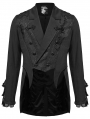 Black Retro Gothic Gorgeous Men's Double-Breasted Lapel Tailcoat