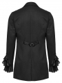 Black Retro Gothic Gorgeous Men's Double-Breasted Lapel Tailcoat