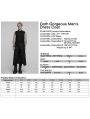 Black Gothic Punk Distressed Zipper Long Vest for Men