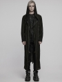 Black Gothic Decadent Asymmetric Hooded Knitted Jacket for Men