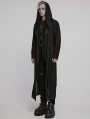 Black Gothic Decadent Asymmetric Hooded Knitted Jacket for Men