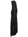 Black Gothic Decadent Asymmetric Hooded Knitted Jacket for Men