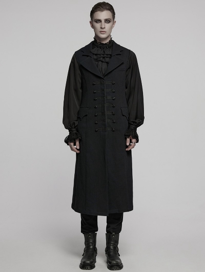 Black Gothic Dark Night Vampire Long Vest for Men