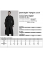 Black Gothic Dark Night Vampire Long Vest for Men