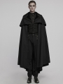 Black Retro Gothic Dark Night Cloak Style Long Jacket for Men
