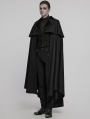 Black Retro Gothic Dark Night Cloak Style Long Jacket for Men