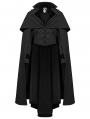 Black Retro Gothic Dark Night Cloak Style Long Jacket for Men
