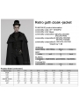 Black Retro Gothic Dark Night Cloak Style Long Jacket for Men