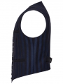 Black and Blue Retro Gothic Steampunk Striped Vest for Men