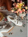 White Victorian Leather Block Heel Lace-Up Oxford Shoes