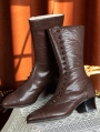 Brown Vintage Victorian Buttoned Leather Boots