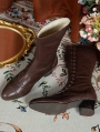 Brown Vintage Victorian Buttoned Leather Boots