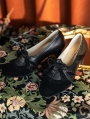 Black Tasseled Vintage Patchwork Victorian Leather Shoes