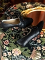 Black Tasseled Vintage Patchwork Victorian Leather Shoes
