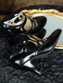 Black Gothic Hollow Out Retro High Heeled Leather Shoes