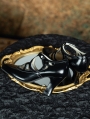 Black Gothic Hollow Out Retro High Heeled Leather Shoes