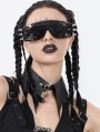 Black Gothic Punk Batwing Leather O-Ring Star Drop Choker