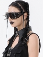 Black Gothic Punk Batwing Leather O-Ring Star Drop Choker