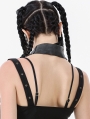 Black Gothic Punk Batwing Leather O-Ring Star Drop Choker