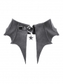 Black Gothic Punk Batwing Leather O-Ring Star Drop Choker