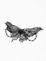 Black Gothic Butterfly Crystal Beaded Lace Choker