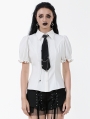 Black Gothic Punk Grommet Chain Link Neck Tie