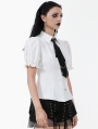Black Gothic Punk Grommet Chain Link Neck Tie
