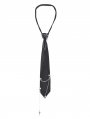 Black Gothic Punk Grommet Chain Link Neck Tie