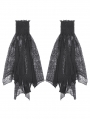 Black Gothic Webbed Mesh Flared Lace Arm Sleeves
