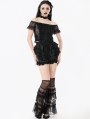 Black Chic Multi-Layered Ruched Mesh Leg Warmers
