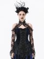 Black Gothic Off-the-Shoulder Floral Lace Bolero Shrug for Women