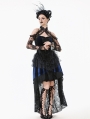 Black Gothic Off-the-Shoulder Floral Lace Bolero Shrug for Women
