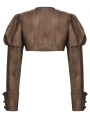 Brown Steampunk Vintage Metal Detail Shoulder Cape for Women