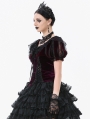 Black and Red Thorn Rose Princess Gothic Capelet for Women