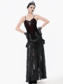 Black and Red Romantic Heart Velvet Gothic Corset Top for Women