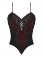 Black and Red Romantic Heart Velvet Gothic Corset Top for Women