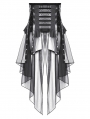 Black Gothic Grommet Lace-Up Corset with High-Low Mesh Skirt