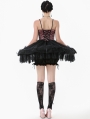 Black Gothic Lolita Pink Satin Layered Tulle Mini Dress