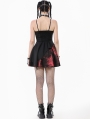 Black and Red Tie-Dye Punk Gothic Irregular Bat Hem Dress
