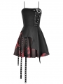 Black and Red Tie-Dye Punk Gothic Irregular Bat Hem Dress