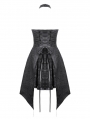 Black Gothic Rhinestone Tassel Halter Sleeveless Short Dress