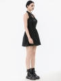 Black Gothic Cut Out Lace Halter Sleeveless Short Dress